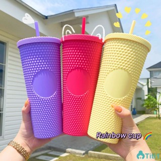 24oz/710ml Starbucks Plastic Straws Large -capacity Healthy Material Durian Cup Portable Diamond Cup 473ml/16oz TH1