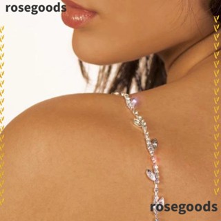 Rosegoods1 สายโซ่คล้องไหล่ ประดับกลิตเตอร์ พลอยเทียม 1 คู่