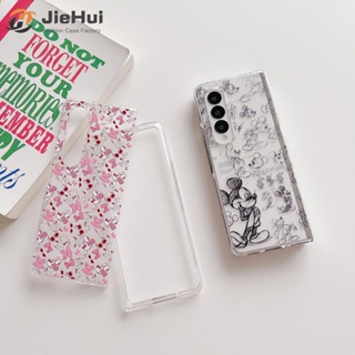 Jiehui เคสโทรศัพท์มือถือ ลายมิกกี้ มินนี่เมาส์ แฟชั่น สําหรับ Samsung Z Fold5 Z Fold4 Z Fold3