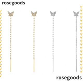 Rosegoods1 ต่างหูสตั๊ด เงินแท้ 925 ทอง 18k จี้เครื่องประดับ