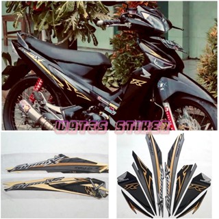 สติกเกอร์รูปลอก สีดํา ทอง สําหรับติดตกแต่งมอเตอร์รถยนต์ Honda Supra x 125fi 2018