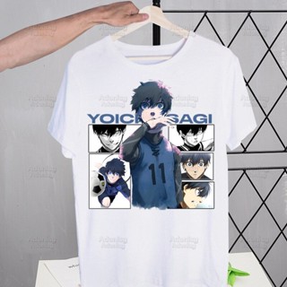 เสื้อยืดแขนสั้น พิมพ์ลาย Isagi Yoichi Hyoma Chigiri สีฟ้า แฟชั่นสําหรับผู้ชาย