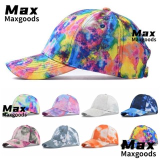 Maxg หมวกเบสบอล ผ้าฝ้าย พิมพ์ลายมัดย้อม ระบายอากาศ ปรับได้ หลากสี แฟชั่นฤดูร้อน สไตล์ฮิปฮอป