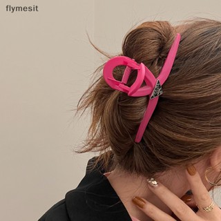 Flymesit กิ๊บติดผม รูปปลาฉลาม ขนาดใหญ่ สีแดงกุหลาบ เครื่องประดับแฟชั่น