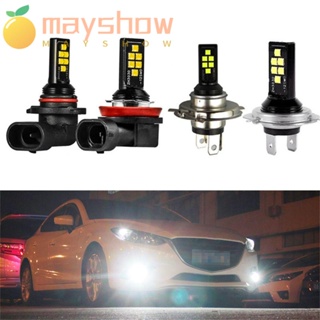 Mayshow ไฟตัดหมอก LED COB H8 H7 H11 H4 9005 9006 DRL สําหรับรถยนต์ 2 ชิ้น