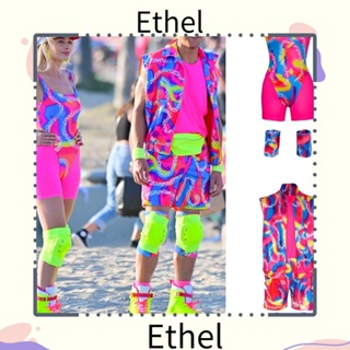 Ethel1 ชุดว่ายน้ํา ชุดคอสเพลย์บาร์บี้ พร้อมหมวก สีชมพู สําหรับผู้ใหญ่ ปาร์ตี้ฮาโลวีน