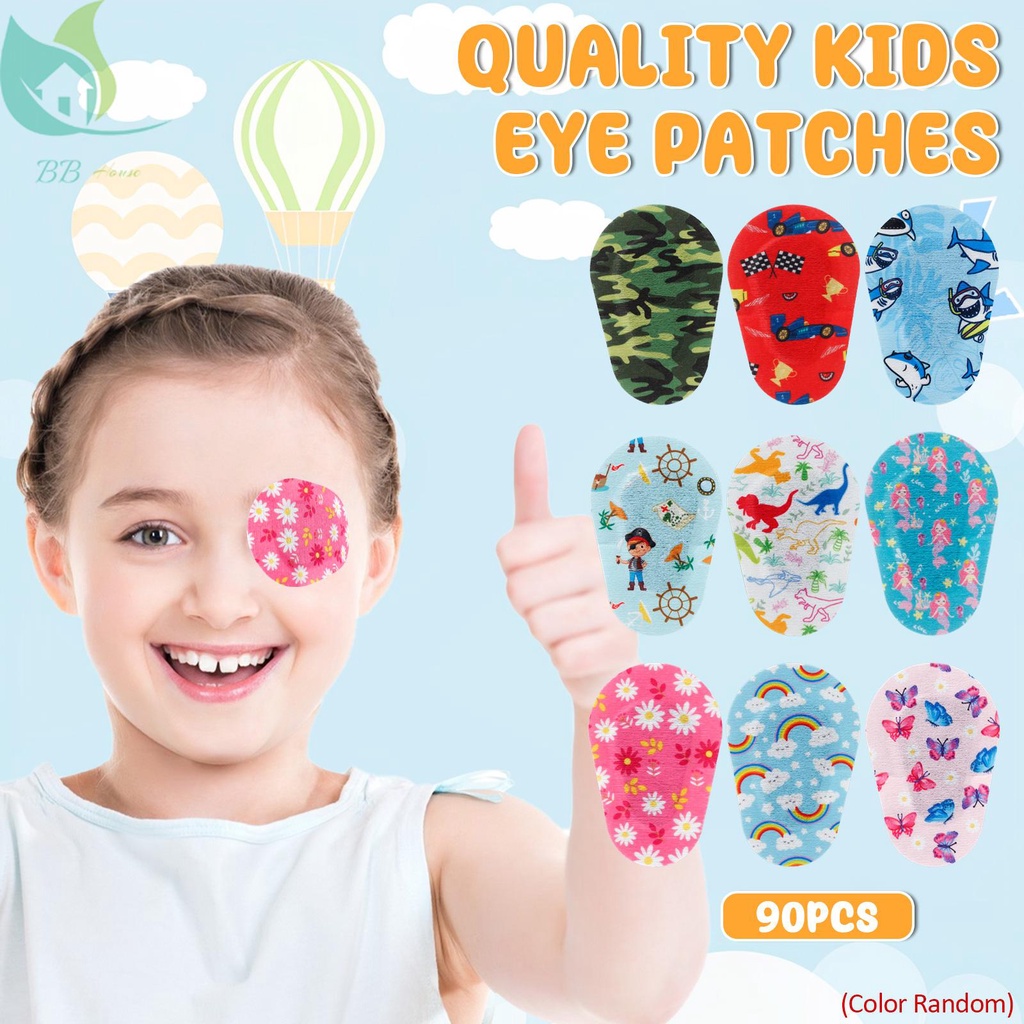 90 ชิ้นกาว Eye Patch สําหรับเด็กเด็กวัยหัดเดิน Soft Breathable Eye Pad Light Blocking Eyepatch ชุด SHOPQJC3882
