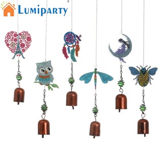 Lumiparty ชุดจี้กระดิ่งลม ปักครอสสติตช์คริสตัล Diy สําหรับแขวนตกแต่งบ้าน สวน ประตู หน้าต่าง