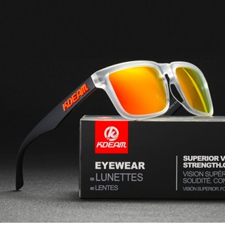 NEW !! ORANGE  LENS KDEAM แว่นตากันแดด เลนส Polarized กันแสงUV400 สำหรับเดินทาง ขับรถ ตกปลา กิจกรรมกลางแจ้ง พร้อมส่ง