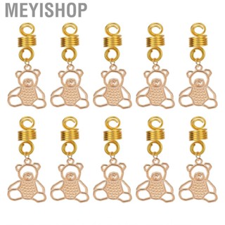 Meyishop Beard Beads Pendants Ornaments Small Bear Shape Golden Lightweight Springs for Cosplay Vikings