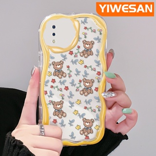 เคสโทรศัพท์มือถือแบบนิ่ม ใส กันกระแทก ลายการ์ตูนหมี ดอกไม้ สําหรับ VIVO Y93 Y93s Y91 Y91i Y95