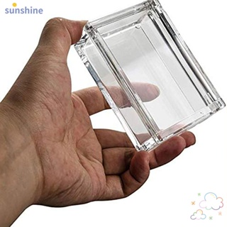 Ssunshine กล่องเก็บสําลีก้าน อะคริลิค แบบหนา อเนกประสงค์ ขนาด 4*1.6 นิ้ว สําหรับสํานักงาน