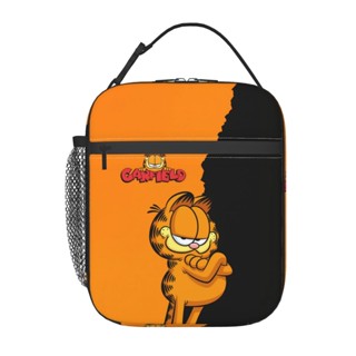 Garfield กระเป๋าใส่กล่องอาหารกลางวัน มีฉนวนกันความร้อน ใช้ซ้ําได้ ขนาดใหญ่ กันรั่ว สําหรับผู้ชาย และผู้หญิง