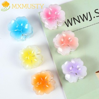 Mxmusty กิ๊บติดผมหางม้า เรซิ่น ไล่โทนสี ลายดอกไม้ ฉลาม สไตล์เกาหลี แฟชั่นเรียบง่าย สําหรับผู้หญิง
