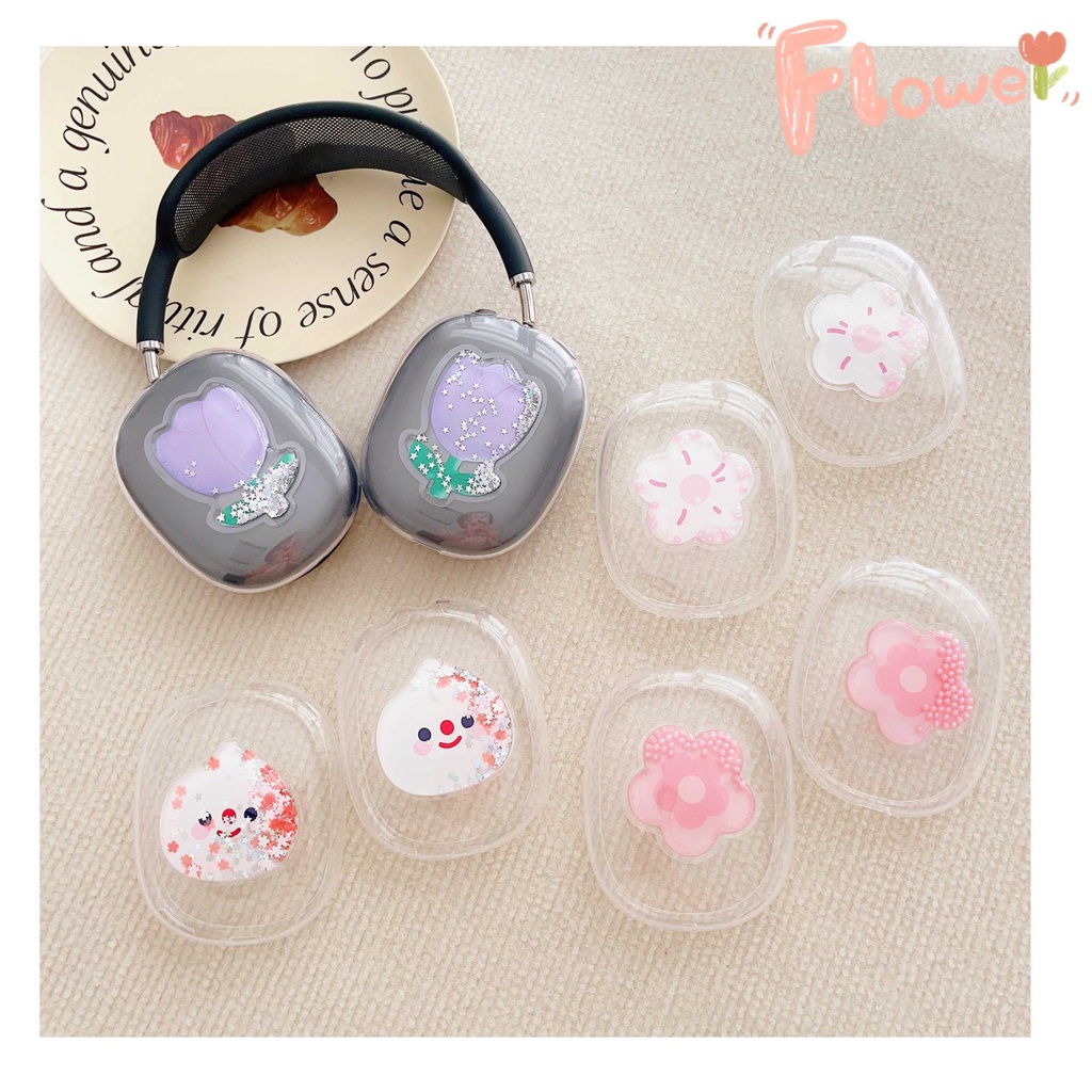 เคสใสน่ารัก สําหรับ Apple AirPods Max การ์ตูนน่ารัก TPU ป้องกัน โปร่งใส สําหรับ AirPods Max เคส