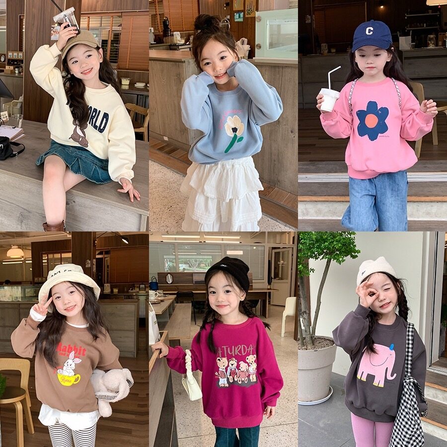 PRETTY BABY พร้อมส่ง เสื้อเเขนยาวเด็ก เสื้อกันหนาว เนื้อผ้าสเวตเตอร์สวมใส่สบาย สำหรับเด็ก(896)