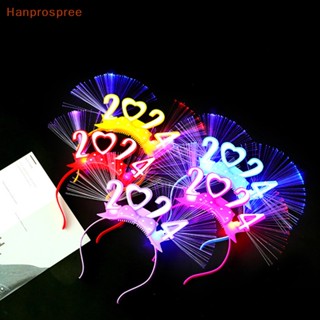 Hanprospree&gt; ที่คาดผมไฟเบอร์ดิจิทัล LED เรืองแสง สุ่มสี สําหรับปาร์ตี้คริสต์มาส 2024