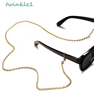 Twinkle1 สายโซ่คล้องแว่นตาอ่านหนังสือ โลหะ ทรงกลม รูปหัวใจ แฟชั่นสําหรับผู้ชาย และผู้หญิง