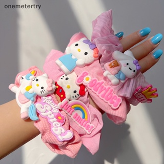 Onem Kawaii Sanrio ยางรัดผม ขนาดใหญ่ ลายอนิเมะ Hello Kitty น่ารัก สีชมพู เครื่องประดับ สําหรับเด็กผู้หญิง