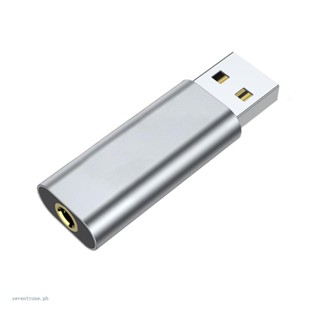 【seve*】อะแดปเตอร์การ์ดเสียง 3 5 มม. 2 in 1 USB A เป็น Aux- TRRS