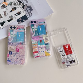 Jiehui เคสโทรศัพท์มือถือ ลายตั๋วเครื่องบิน สําหรับ Samsung Z Flip5