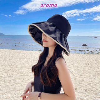 Aroma หมวกบักเก็ตกันแดด ปักลายหัวใจ หรูหรา เหมาะกับเดินชายหาด แฟชั่นฤดูร้อน สําหรับผู้หญิง