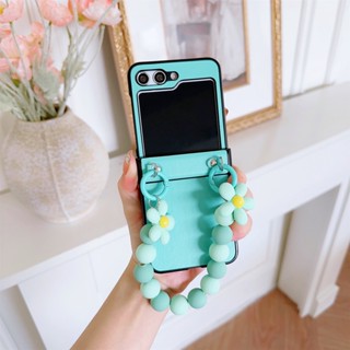 เคสโทรศัพท์มือถือหนังแข็ง กันกระแทก ลายดอกไม้ สําหรับ Samsung Galaxy Z Flip 5 4 3 Flip5 Flip4 Flip3 5G