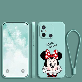 [ฟรีสายคล้อง] เคสโทรศัพท์มือถือซิลิโคนยาง ลาย Lovey Minnie ตลก กันกระแทก สําหรับ Xiaomi redmi 12C 10C 10A 9C 9A redmi 10 5G