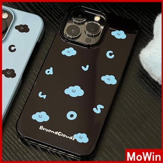 Mowin - เข้ากันได้สำหรับ เคสไอโฟน เคสไอโฟน11 เคส iphone 11สำหรับ iPhone 14 Pro Max เคส iPhone สีดำเงา TPU เคสนิ่มกันกระแทกป้องกันกล้อง เมฆสีน้ำเงิน เข้ากันได้กับ iPhone 13 Pro max 12 Pro Max 11 xr xs max 7Plus 8Plus