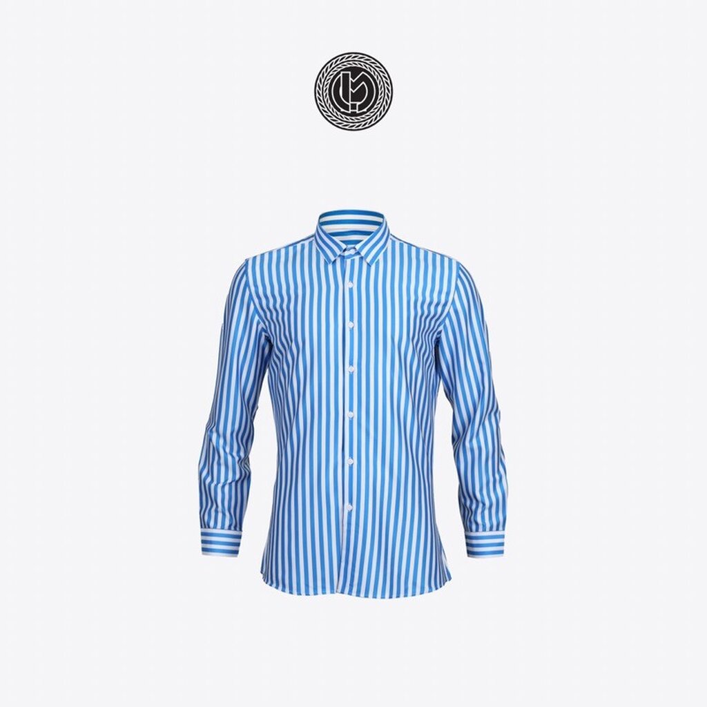 เสื้อเชิ้ตลายทาง คอปกธรรมดา