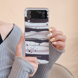 เคสโทรศัพท์มือถือ PC แข็ง กันกระแทก ลายทางนําโชค สําหรับ Samsung Galaxy Z Flip 4 5G 3in1 Find N2 Flip 5G Samsung Galaxy Z Flip 3