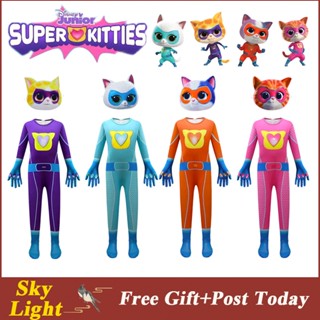 ชุดจั๊มสูท ชุดคอสเพลย์ Super Kitties เหมาะกับปาร์ตี้ฮาโลวีน คริสต์มาส สําหรับเด็กผู้ชาย และเด็กผู้หญิง