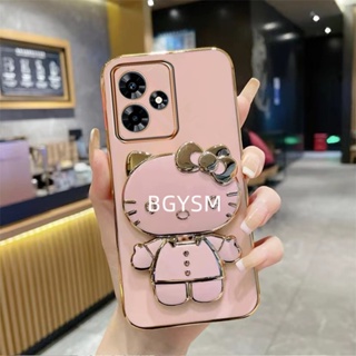 ใหม่ พร้อมส่ง เคสโทรศัพท์มือถือนิ่ม ลาย KT น่ารัก พร้อมขาตั้งกระจก สําหรับ Realme C51 NFC C53 Realmec51 2023