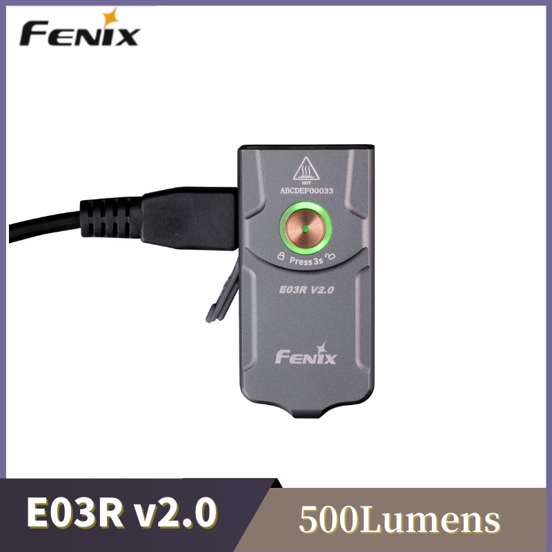 Fenix E03R V2.0 พวงกุญแจไฟฉาย LED Type-c 500 ลูเมนส์ ขนาดเล็ก พกพาง่าย ชาร์จไฟได้ ใช้ในครัวเรือน