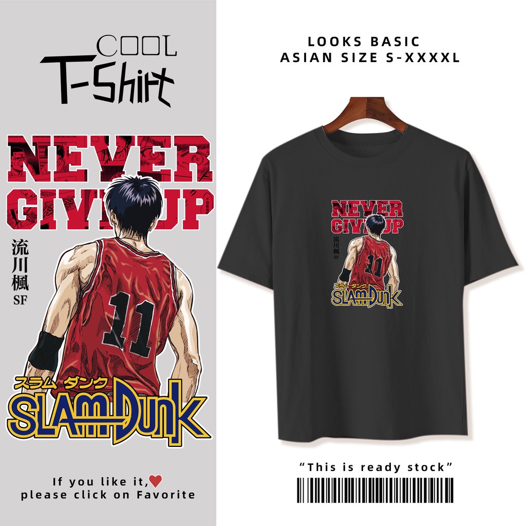 NEX✷┅Slam Dunk No. 11 Jersey-j376 แฟชั่นผ้าฝ้ายแขนสั้นเสื้อยืดผู้หญิงผู้ชายรอบคอ plus ขนาด S-4XL Str