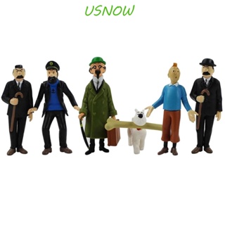 Usnow โมเดลฟิกเกอร์ The Adventures of Tintin ขนาด 5-8 ซม. สําหรับเก็บสะสม 6 ชิ้น ต่อล็อต