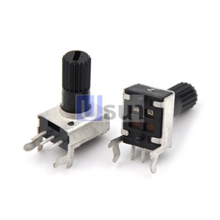 วอลลุ่ม โพเทนชิโอมิเตอร์ Potentiometer VR ปรับค่า RV09 Horizontal 3 ขา B102 ถึง B105 #RV09 แนวนอน 13mm (1 ตัว)