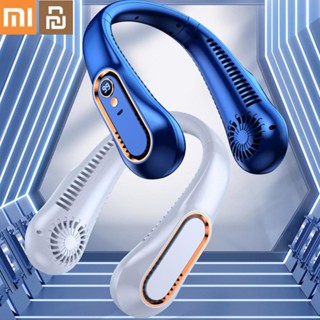 Xiaomi Youpin พัดลมคอ halter ฤดูร้อน, พัดลมไฟฟ้าขนาดเล็ก USB แบบชาร์จไฟได้แบบพกพา