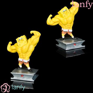 Lanfy ตุ๊กตาฟิกเกอร์ SpongeBob PVC ขนาดเล็ก ของเล่นสําหรับเด็ก