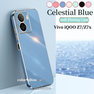 เคสโทรศัพท์ซิลิโคน TPU แบบนิ่ม ทรงสี่เหลี่ยม ป้องกันกล้อง กันกระแทก สําหรับ Vivo iQOO Z7 Z7x Z7i iQOOZ7 iQOOZ7x 5G 2023