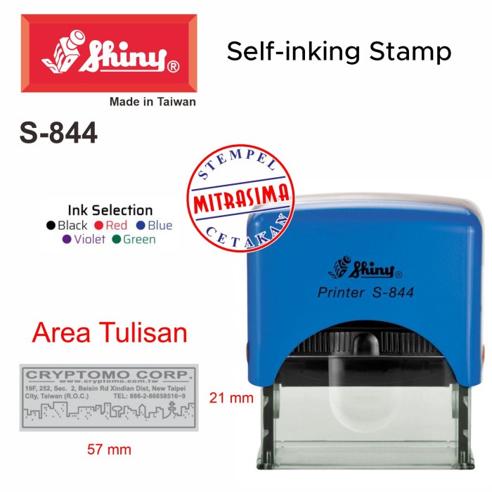 Shiny Stamp S-844 (ทรงสี่เหลี่ยมมันเงา S844 Type S 844)