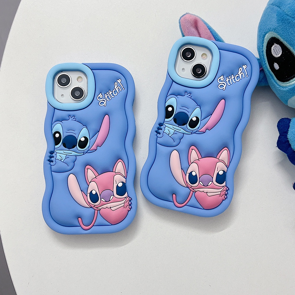 เคสโทรศัพท์มือถือ ซิลิโคนนิ่ม กันกระแทก ลายการ์ตูนลิโล สติตช์ 3D น่ารัก สําหรับ iPhone 5 5S 6 6S 7 8 XR X XS XS 11 12 13 Mini 14 15 Pro Max Plus – โปรปัง