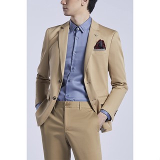 LTD เสื้อเบลเซอร์ทอลวดลาย ผู้ชาย สีเบจ | Textured Blazer | 3436