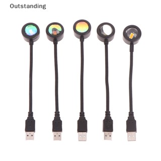 Outstanding โคมไฟโปรเจคเตอร์ LED รูปพระอาทิตย์ตก ชาร์จ USB สําหรับถ่ายภาพ 1 ชิ้น