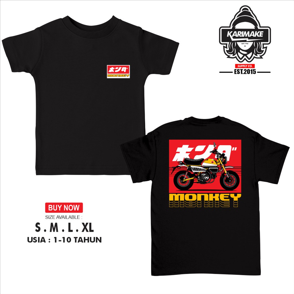 เสื้อยืด ลาย HONDA MONKEY HONDA GANK สําหรับขี่รถจักรยานยนต์