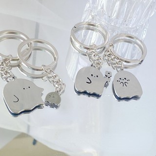 2 piece set Cute Cartoon Group Ghost Keychain Pendant Couple Pendant Cute Little Ghost Student Best Friend Backpack Accessory