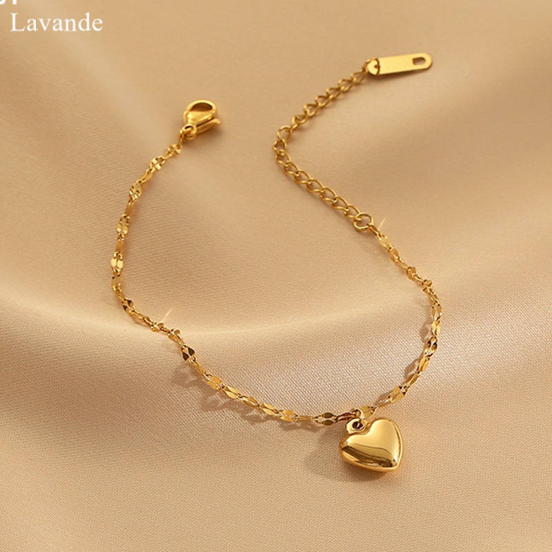 [LAVANDE] สร้อยข้อมือรักหญิงการออกแบบเฉพาะไทเทเนียมเหล็กไม่ซีดจาง 18K สร้อยข้อมือทองสดฤดูร้อนเครื่องประดับมือสไตล์ใหม่ l1p2