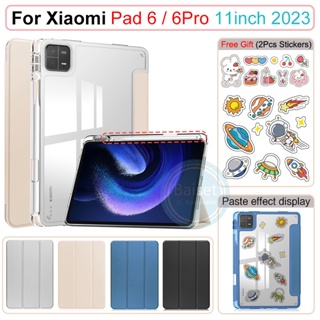 เคสหนังอะคริลิคใส บางพิเศษ กันกระแทก สําหรับ Xiaomi Pad 6 Xiaomi Mi Pad 6Pro 11 นิ้ว 2023