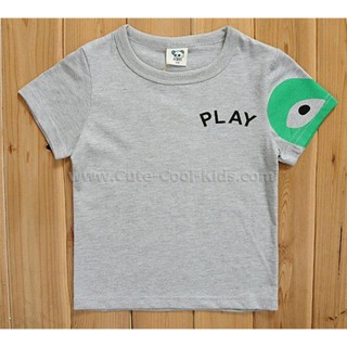 TSB-304 เสื้อยืดเด็กผู้ชาย ลาย Play เสื้อเทาแขนเขียว Size-90 (1-2Y)