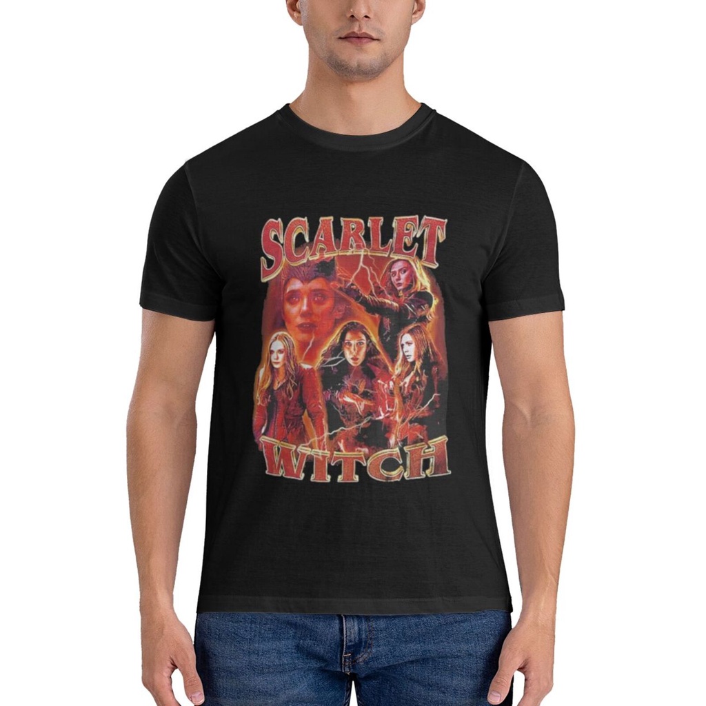 Scarlet Witch Wanda Maximoff Vision Tribute Elizabeth Olsen เสื้อยืดทรงหลวม